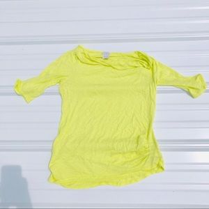 Ella Moss Neon Yellow Wide Neck Tee
